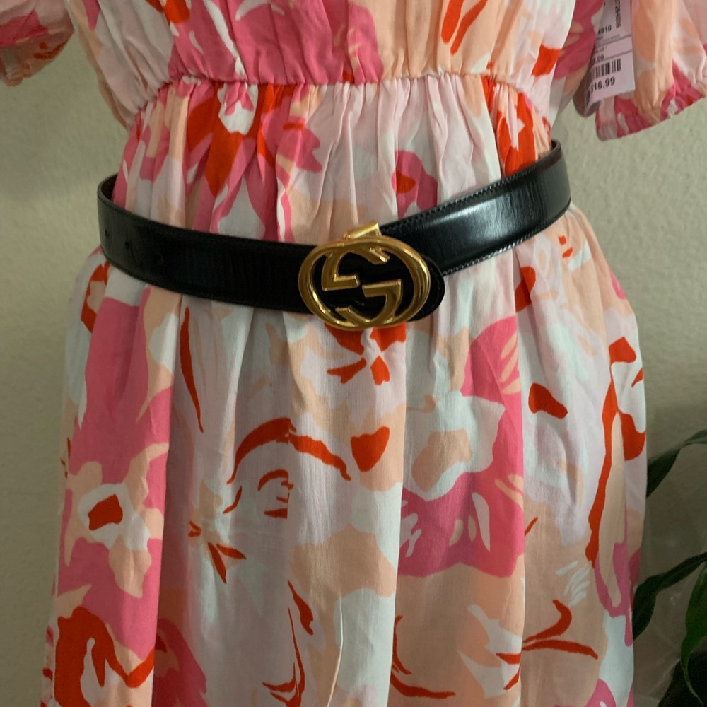 𝓖𝓤𝓤𝓒𝓘 belt with gold hardware - Picture 7 of 14